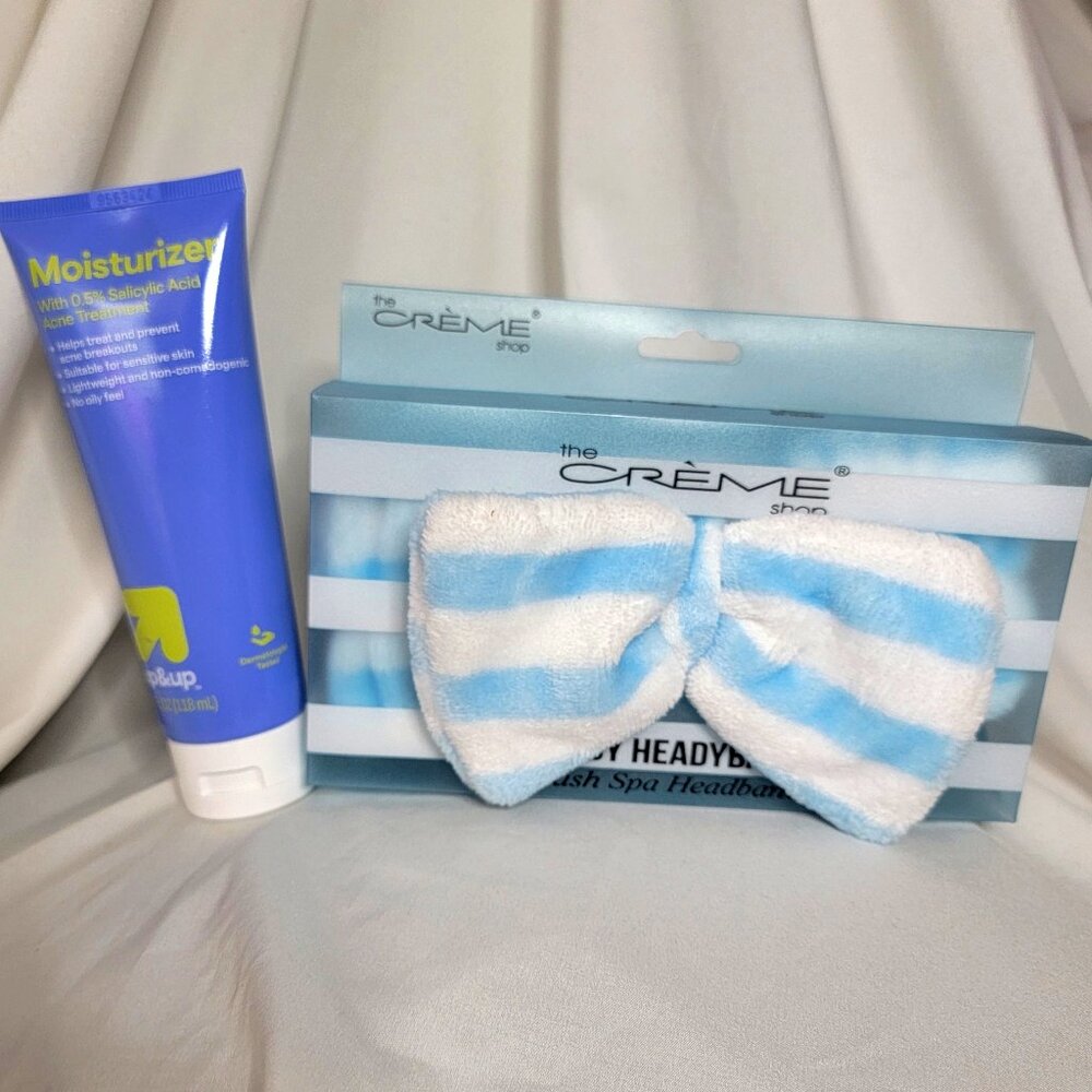 Skincare Duo: Target Up&Up Acne Moisturizer + The Crème Shop Spa Headband